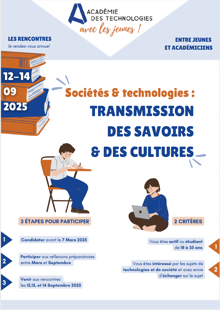 Page du flyer appel à candidature Académie des technologies avec les jeunes 2025